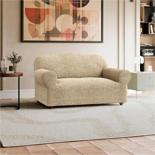Vista 2 de PAULATO BY GA.I.CO. Funda elástica para sillón – Funda de sofá – Funda de sofá biplaza – Protector lavable de ajuste de forma de 1 pieza para Beige