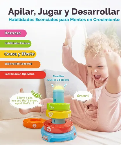 Vista 3 de BEST LEARNING Stack & Learn - Juguete apilable de actividades educativas de desarrollo para bebés de 6 o 9 meses en adelante Regalos de cumpleaños