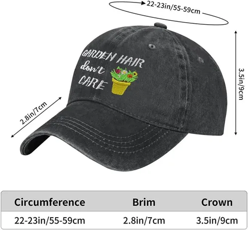 Vista 6 de Garden Hair Don't Care - Gorra de béisbol bordada de algodón lavado ajustable