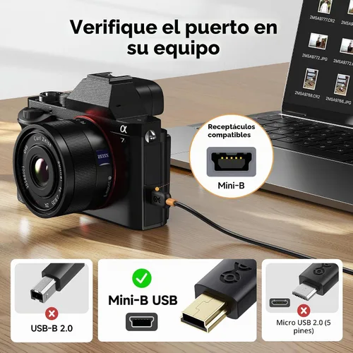 Vista 2 de Cable Matters Cable mini USB a USB C, 6.6 pies, negro