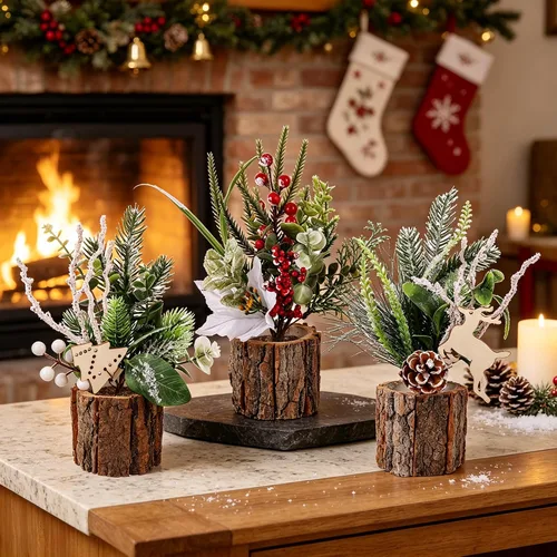 Vista 4 de Decoración de mesa de Navidad para interiores, centros de mesa