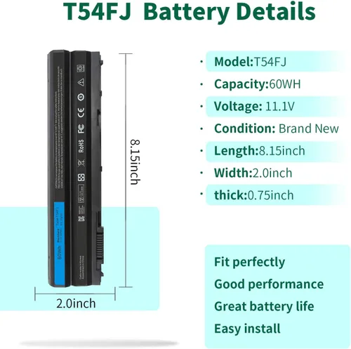 Vista 2 de Batería para portátil T54FJ 8858X M5Y0X E6420 E6430 para Dell Latitude E5420 E5430