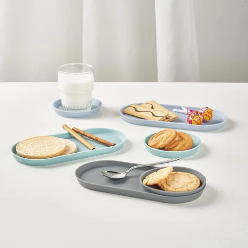 Vista 2 de BLUE GINKGO Mini Bandejas de Silicona – Juego de 6 Organizadores Fáciles de Limpiar para Baño, Cocina, Escritorio, Tocador y Cosméticos