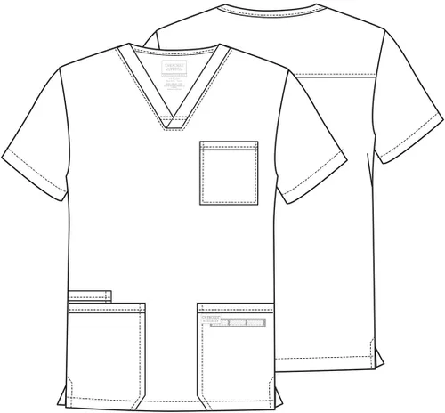 Vista 6 de Cherokee WW Professionals WW695 - Camisa de uniforme sanitario para hombre, con cuello en V