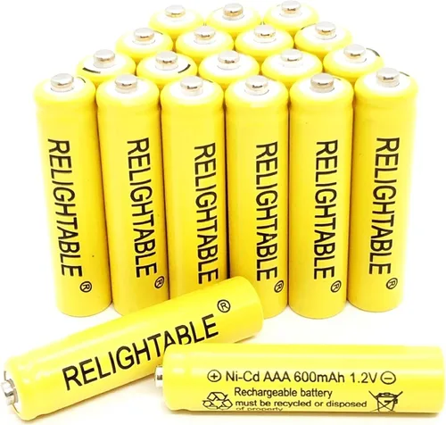 Vista 4 de AAA tamaño NiCd AAA 600mAh 1.2V baterías recargables para lámpara solar luz solar (6-PCS AAA 600mAh amarillo)