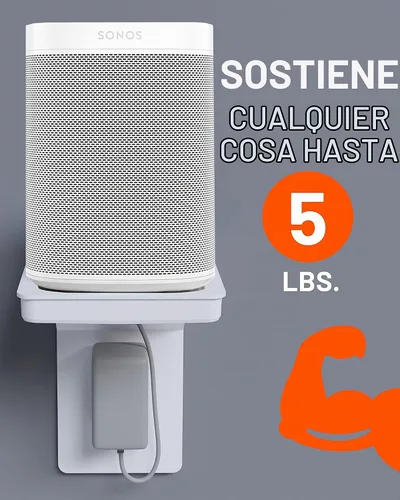 Vista 7 de Estante Echogear para tomas estándar - Almacenamiento de cables integrado y espacio para enchufes voluminosos - Instalación rápida con herrajes