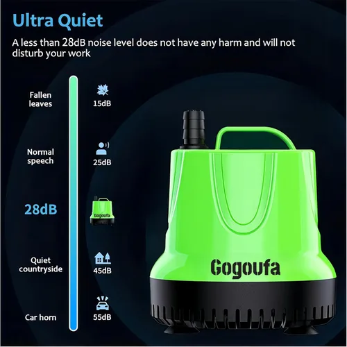 Vista 4 de Bomba de agua sumergible con tubo de 5 pies y 4 boquillas, 1120 GPH, 100W, bomba de sumidero para pecera, estanque, acuario, sistemas hidropónicos
