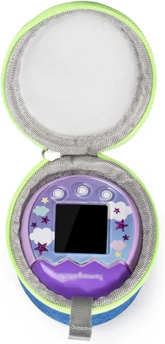 Vista 3 de Estuche de transporte Bolsa de almacenamiento Proteger Funda compatible con Tamagotchi Pix Virtual Pet Game Machine (azul)