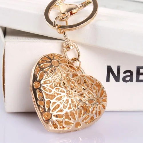 Vista 5 de Bonlting Colgante de cristal con diseño de corazón y rosa dulce amor