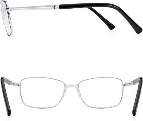 Vista 3 de RB. Pilot - Lentes de lectura para mujer, bloqueo de luz azul, lentes de computadora con bisagra de resorte, marco de metal, patas de acetato Puente
