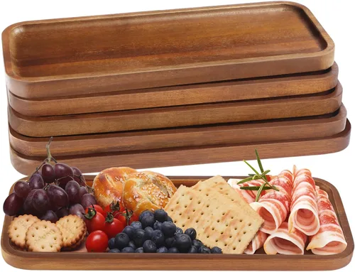 Vista 8 de Bandeja y bandeja de madera pequeña, mini tablas de charcutería, 10