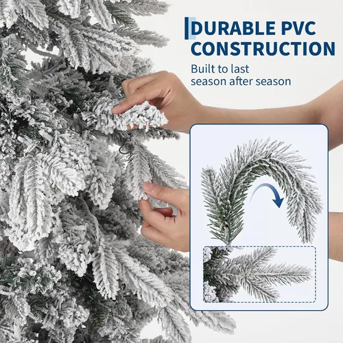 Vista 8 de Árbol de Navidad de lápiz blanco de 7 pies con 300 luces LED