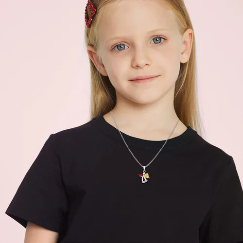 Vista 5 de AOBOCO 925 Sterling Silver Guardian Angel Necklace, Birthday Baptism Communion Gifts for Girls Daughter