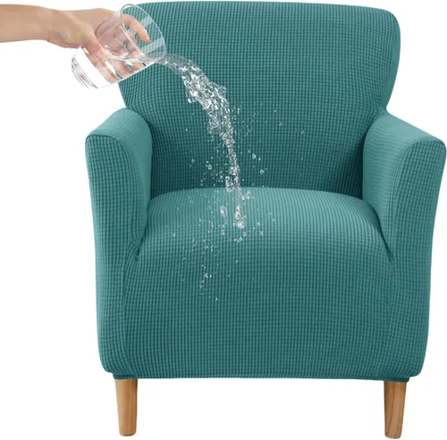Vista 13 de CRFATOP - Funda elástica para sillón de mediados de siglo moderno de 1 pieza, fundas de silla de acento de jacquard con brazos, fundas de silla