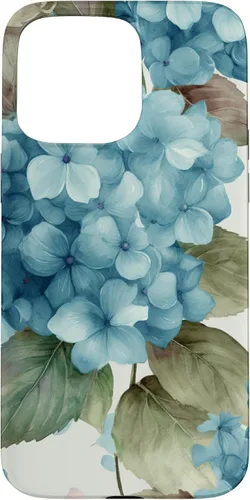Vista 31 de Watercolor Shabby Chic Blue Hydrangeas Flower Case for iPhone 17