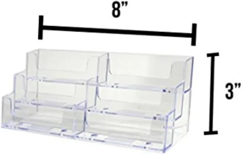 Vista 2 de Portatarjetas de visita transparente de lujo con 6 bolsillos estilo encimera (paquete de 1)
