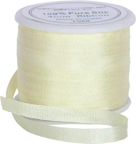 Vista 40 de Threadart Cinta de seda 100% pura - 3 tamaños - Docenas de colores - Castaño - 2 mm No. 524 Soft 100% pure silk ribbon on a single spool - perfect