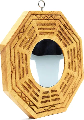 Vista 2 de better us Feng Shui - Espejo chino de madera Bagua de 4 pulgadas (cóncavo)
