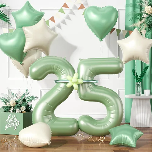 Vista 27 de Globos dorados de color champán con el número 11, globos de oro claro, globo de aluminio dorado con forma de corazón con estrella y globo largo