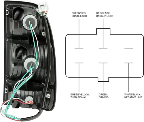 Vista 8 de ECOTRIC Luz trasera compatible con Toyota Tundra 2000-2006 Regular/Access Cab Lámpara de freno de señal Luz trasera lado del conductor izquierdo