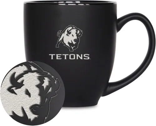 Vista 377 de Rico Industries - Taza de cerámica mate negra con grabado láser estándar de 15oz para NCAA (escuelas T & U) - Para bebidas calientes o frías