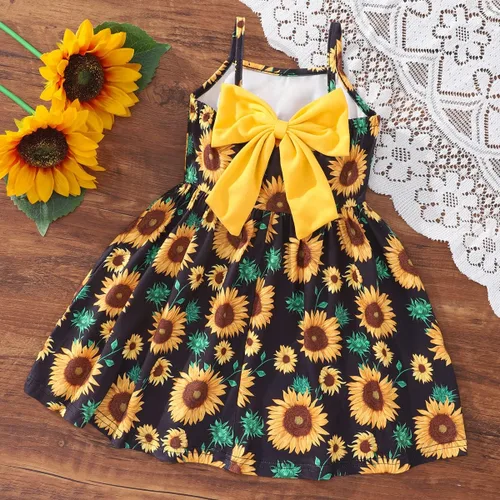Vista 4 de NUBEEHOHO Vestido de verano para niños pequeños, con diseño de dinosaurio, sin espalda, con lazo, vestido de playa de cumpleaños