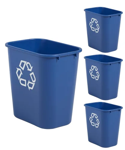 Vista 4 de Rubbermaid Commercial Products - Basurero de escritorio de resina plástica Azul