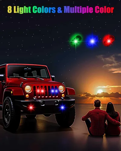 Vista 5 de Luces estroboscópicas LED inalámbricas con control remoto, luces de advertencia anticolisión recargables por USB, impermeables, luces LED