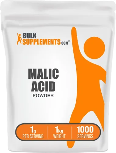 Vista 6 de BulkSupplements. com Polvo de ácido málico, ácido L-málico, suplemento dietético, grado alimenticio, puro y sin gluten, 0.04 oz por porción, 17.64