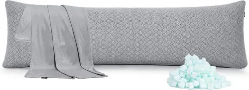 Vista 11 de Rainmr Almohada de Espuma Viscoelástica Gruesa para el Cuerpo - Almohada Completa para Dormir de Lado - con Funda de Almohada de Enfriamiento Gris