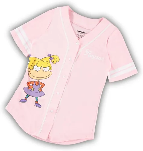 Vista 7 de Nickelodeon Camiseta de moda para mujer de los 90 Rugrats, Angelica y Chuckie Mesh Baseball Jersey