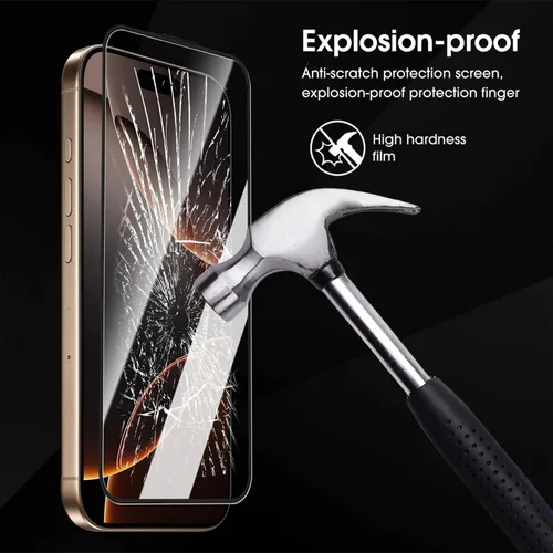 Vista 4 de Paquete de 3 protectores de pantalla de vidrio templado para iPhone 17 Air con kit de alineación automática, polvo automático, grado militar 9H+