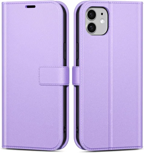 Vista 26 de oakxco Funda tipo cartera para iPhone SE 2022/2020/8/7 con soporte para tarjeta de crédito, funda magnética RFID delgada tipo libro con tapa