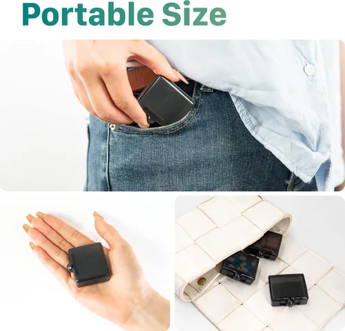 Vista 2 de Sukuos Pastillero pequeño de 3 piezas, lindo estuche de viaje portátil para bolso de bolsillo, mini pastillero sin BPA para píldoras, suplementos