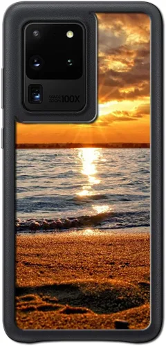 Vista 9 de Funda para Samsung Galaxy S20 5G - Funda de teléfono con diseño de puesta de sol de playa, TPU con absorción de golpes