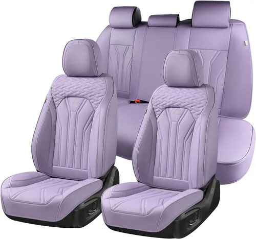 Vista 32 de FLORICH Fundas de asiento para automóviles, fundas de asiento impermeables, fundas de asiento de cuero para automóvil, paquete de 2, protector
