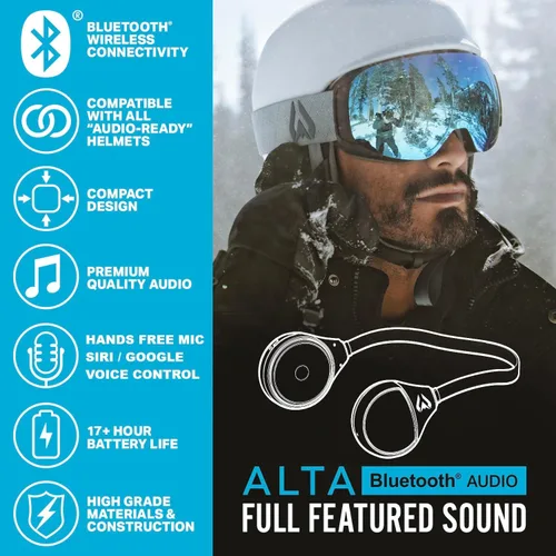 Vista 2 de Alta - Auriculares inalámbricos con Bluetooth para cascos con bolsillos para audífonos, altavoces HD compatibles con cualquier casco