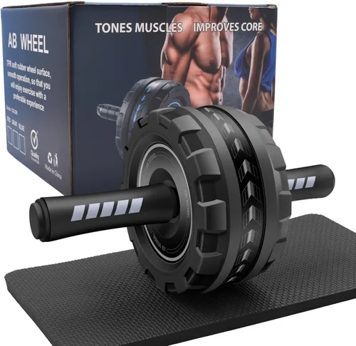 Vista 9 de Ab Roller Wheel,Stable Wide Wheel For Beginner,Men,Women,Abs & Core Workout Equipment For Home Gym With Knee Pad,Abdominal Wheel For Full-Body