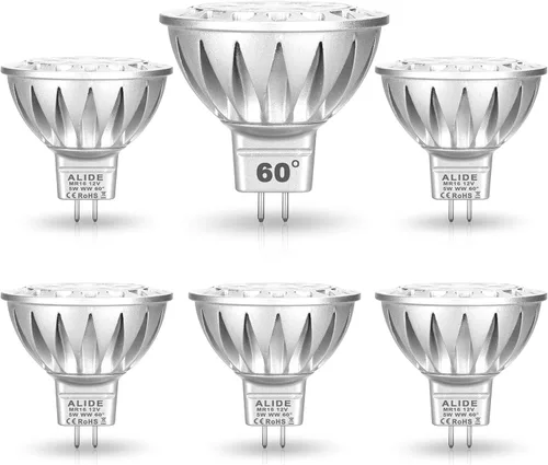 Vista 5 de ALIDE Bombillas LED MR16 de 15 grados, ángulo de haz estrecho de 15°, GU5.3 20 W 35 W equivalente a halógeno, 5 W, 450 lúmenes, 2700 K, blanco