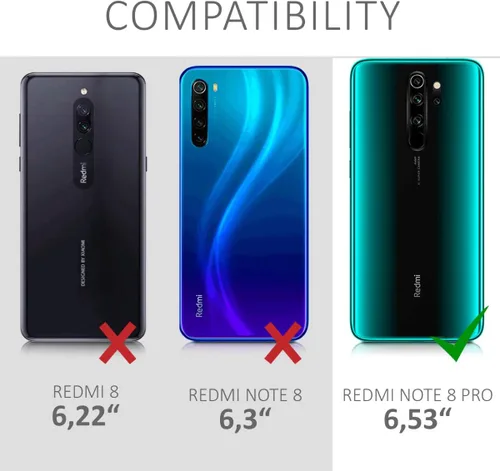 Vista 6 de kwmobile Funda compatible con Xiaomi Redmi Note 8 Pro - Funda protectora de silicona TPU suave y delgada - Negro mate