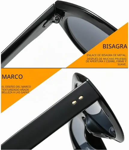 Vista 6 de Gafas de sol de piloto de moda populares para mujer, sombras UV400 Remaches retro decoración gradiente tendencia hombres gafas de sol redondas Rojo