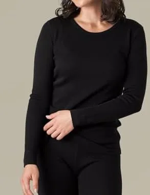 Vista 3 de LAPASA - Juego de ropa interior térmica para mujer, 100% lana de merino, capa base, ligera y mediana, de forro polar, camisa y pantalón, largo