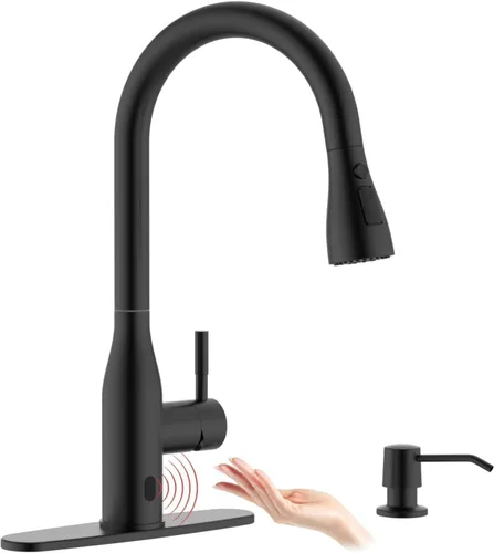 Vista 13 de APPASO Grifo de cocina de bronce con dispensador de jabón, grifo de fregadero de bronce frotado con aceite para cocina, grifo de fregadero de cocina