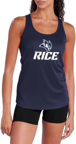 Vista 176 de Camiseta deportiva sin mangas oficial de NCAA Collegiate para mujer, con espalda cruzada, colección con logotipo primario