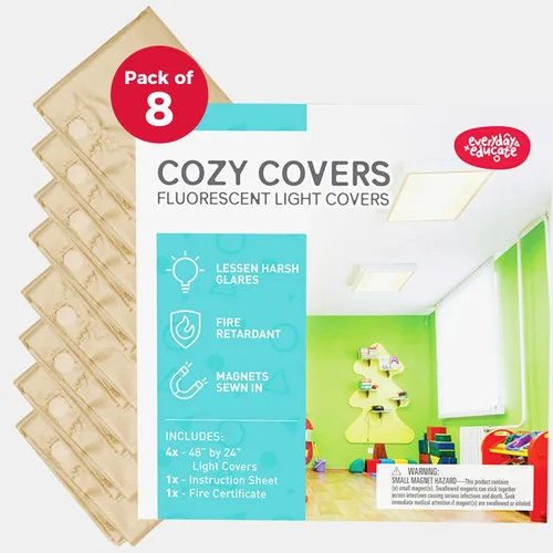 Vista 10 de Everyday Educate Cubiertas de luz fluorescente para luces de techo, cubiertas de luz, filtro fluorescente magnético para oficina, hospitales, hogar
