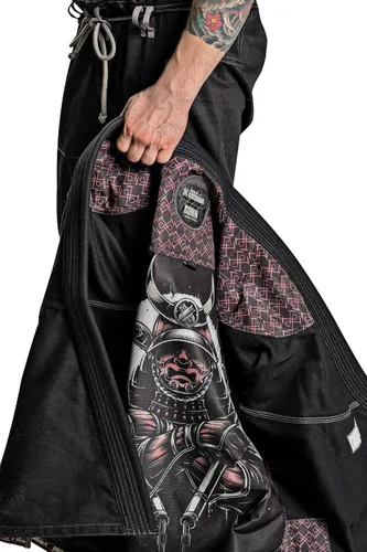 Vista 2 de Kurosawa Jiu Jitsu BJJ Gi Uniforme de Ronin - Chaqueta y pantalones negros tradicionales