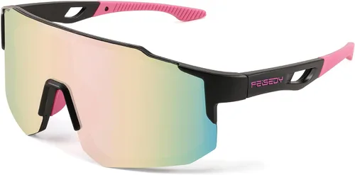 Vista 18 de FEISEDY Gafas de sol deportivas para hombres, mujeres y adolescentes - Béisbol, ciclismo, ciclismo UV400 protección B2388
