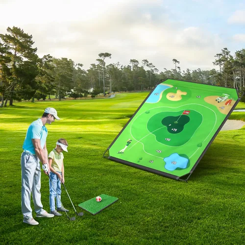 Vista 2 de BaiYuan Juego de astillado de golf portátil para papás y golfistas jóvenes, diversión en interiores, exteriores y césped con 24 bolas adhesivas