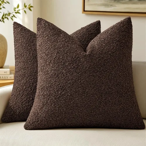 Vista 23 de MIULEE - Fundas de almohada decorativas para sofá lumbar de 16 x 16 pulgadas, color beige Set of 2 Textured Neutral Throw Pillow Covers, Accent