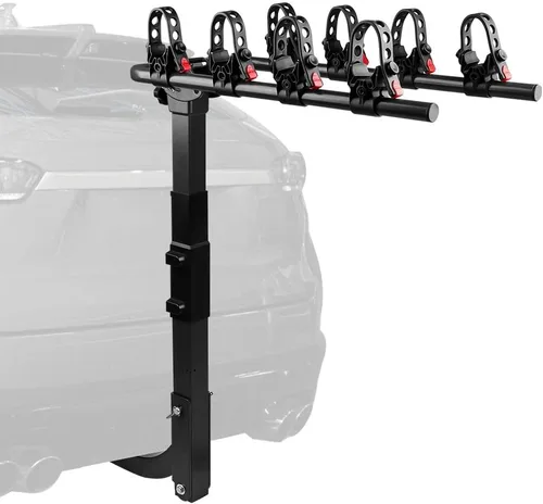 Vista 7 de Generic Portabicicletas plegable para 4 bicicletas, soporte de enganche para coches, camiones, SUV, minivans